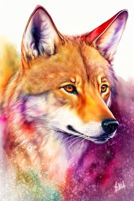 Colorful Wolf by Fred Barca