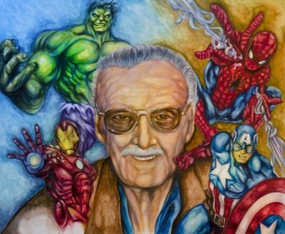 Pop Icons — Stan Lee, Batman, Spider-Man by Fred Barca
