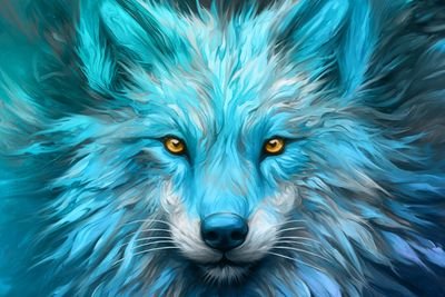 Blue Wolf portrait by Fred Barca