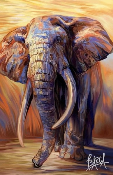 Elephant In The Weeds by Fred Barca