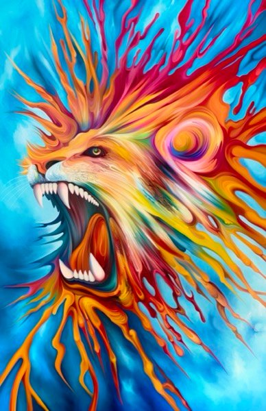 Wildlife Royalty — Lion Rage by Fred Barca