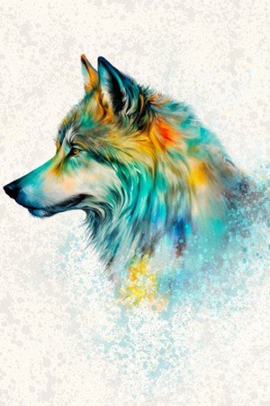 Colorful Wolf Art Journal
