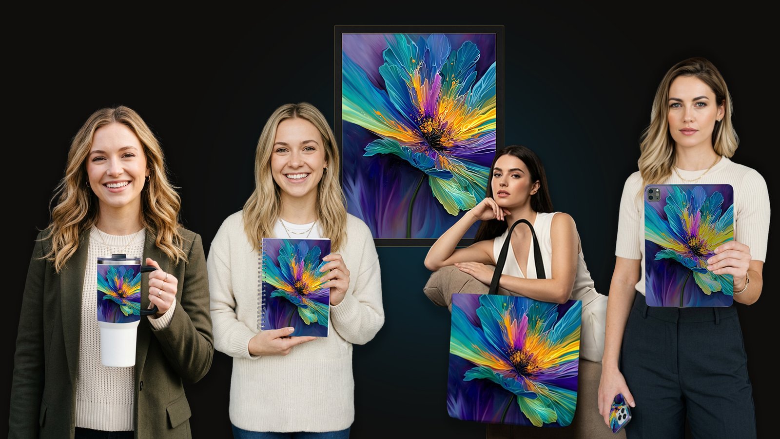 Fred Barca Art merch — mugs, journal, canvas, tote, iPad case, phone case