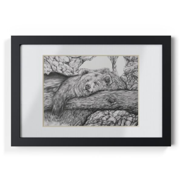 Black Framed Bear Art Poster - Elegant Wildlife Decor for Nature Lovers - Image 5