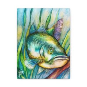Vibrant Fish Art Canvas Print - 12" x 16" Decorative Wall Art