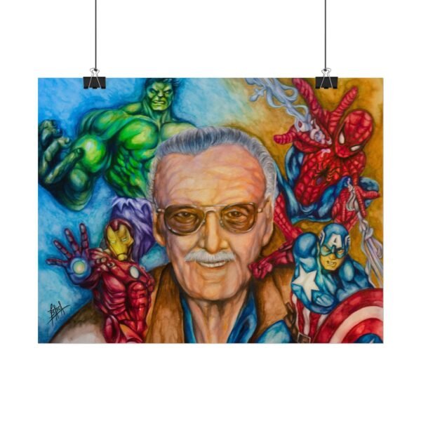 Stan Lee Superhero Watercolor Art Poster - Perfect for Comic Fans - Image 6