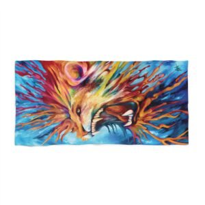 Vibrant Lion Beach Towel - Colorful Art for Summer Vibes