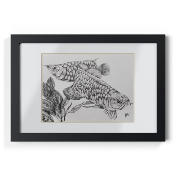 Framed Posters - Fish Artwork in Graphite - Image 5