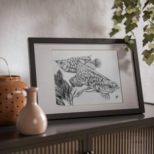 Framed Posters - Fish Artwork in Graphite - Image 12