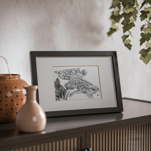 Framed Posters - Fish Artwork in Graphite - Image 4
