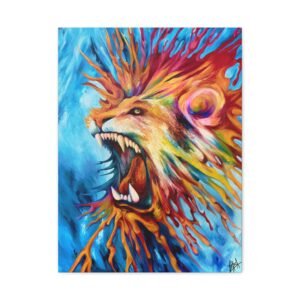 Copy of Vibrant Roaring Lion Canvas Art Print - Bold Modern Wall Decor