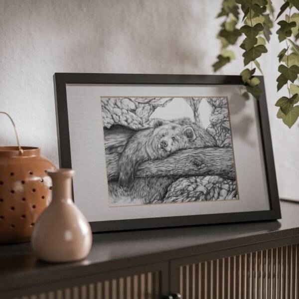 Black Framed Bear Art Poster - Elegant Wildlife Decor for Nature Lovers - Image 12