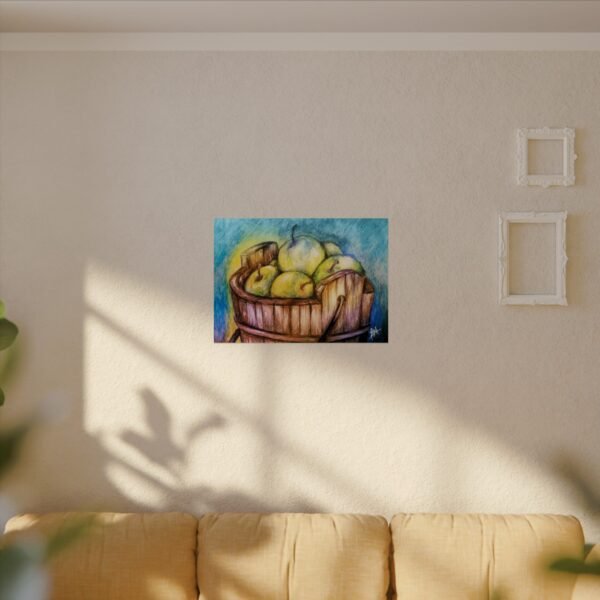 Rustic Apple Bucket Watercolor Poster | Textured Art Print for Kitchen Decor - Image 16