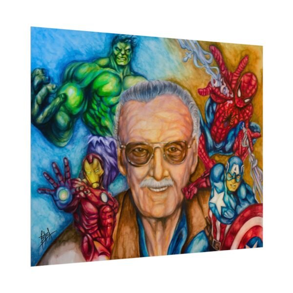 Stan Lee Superhero Watercolor Art Poster - Perfect for Comic Fans - Image 19