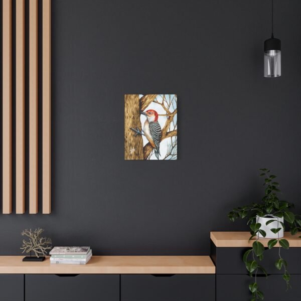 Red-Headed Woodpecker Canvas Art - Stretched Matte Wall Decor - Image 12