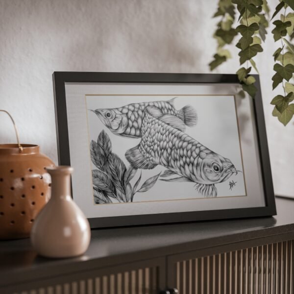 Framed Posters - Fish Artwork in Graphite - Image 16