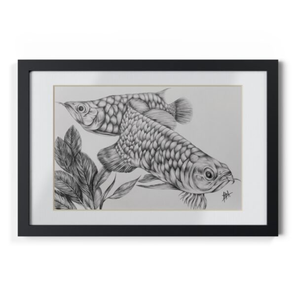 Framed Posters - Fish Artwork in Graphite - Image 13