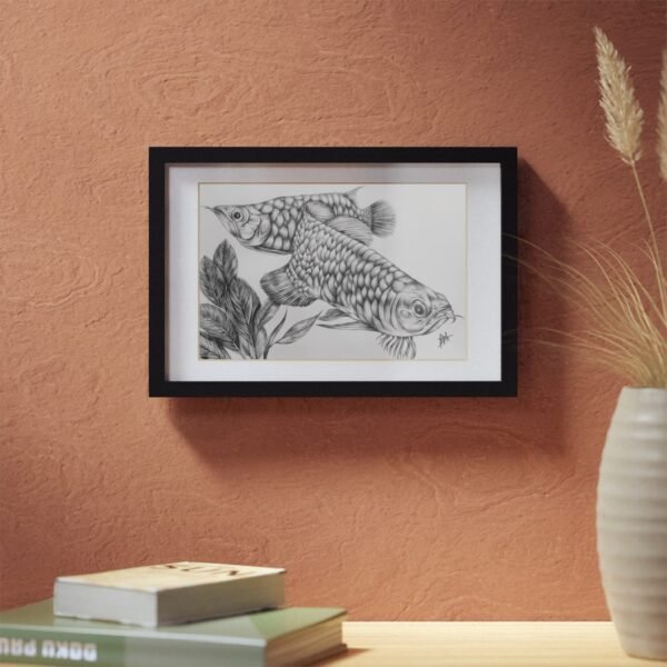 Framed Posters - Fish Artwork in Graphite - Image 15