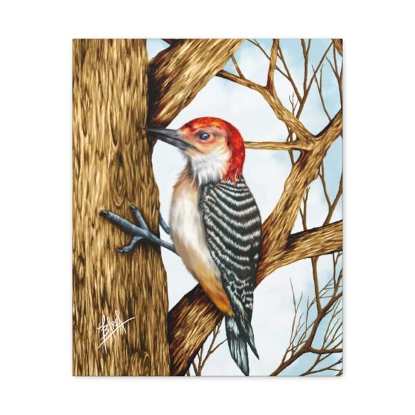 Red-Headed Woodpecker Canvas Art - Stretched Matte Wall Decor - Image 9