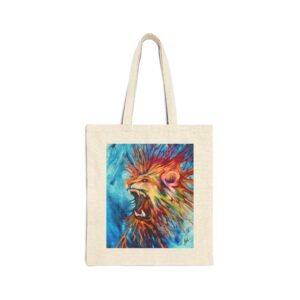 Vibrant Lion Canvas Tote Bag - Bold Art for Eco-Friendly Style
