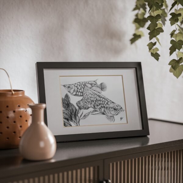 Framed Posters - Fish Artwork in Graphite - Image 8