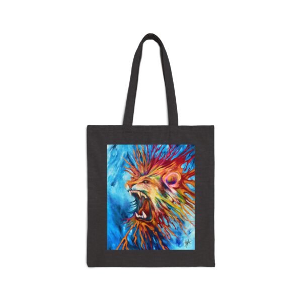 Vibrant Lion Canvas Tote Bag - Bold Art for Eco-Friendly Style - Image 5