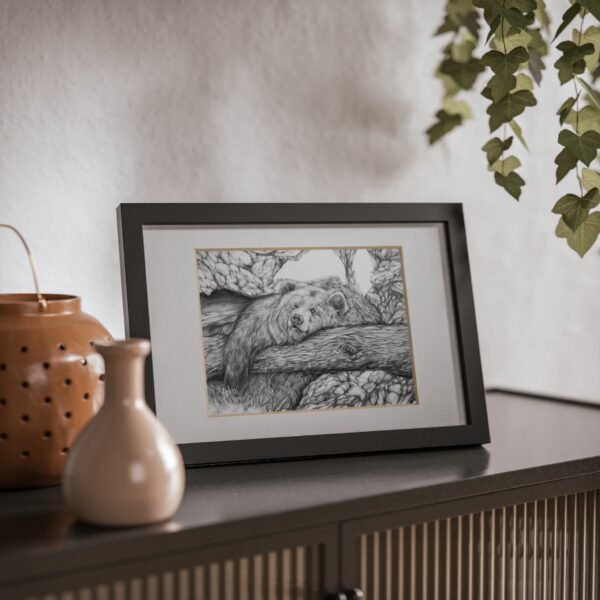 Black Framed Bear Art Poster - Elegant Wildlife Decor for Nature Lovers - Image 8