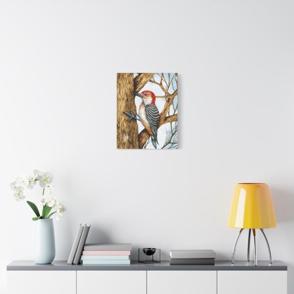 Red-Headed Woodpecker Canvas Art - Stretched Matte Wall Decor - Image 11