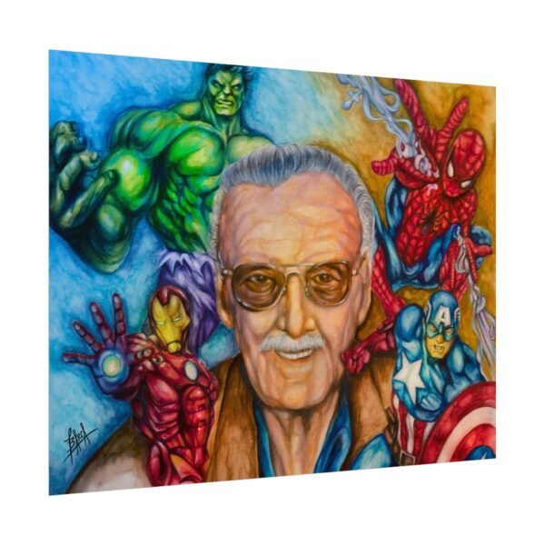 Stan Lee Superhero Watercolor Art Poster - Perfect for Comic Fans - Image 7