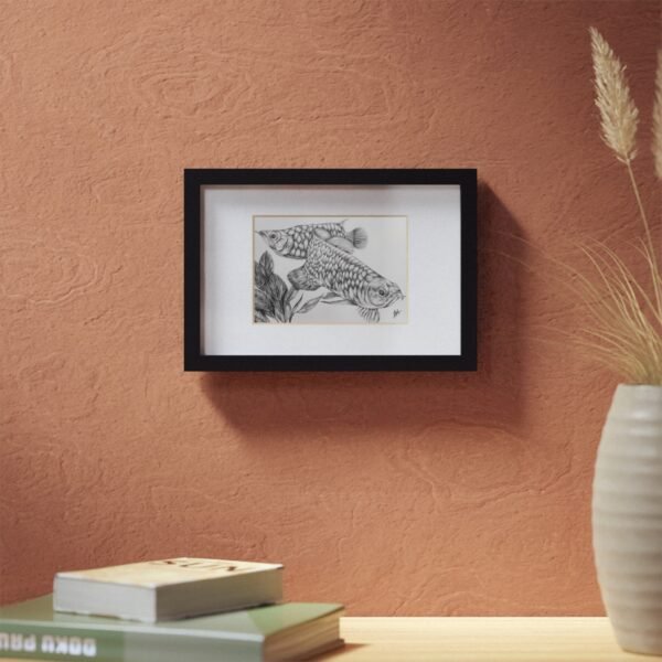Framed Posters - Fish Artwork in Graphite - Image 3