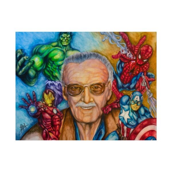 Stan Lee Superhero Watercolor Art Poster - Perfect for Comic Fans - Image 5
