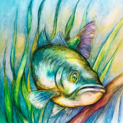 Bass Fish Watercolor Print