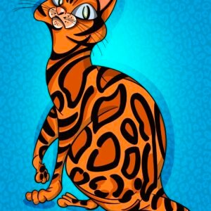 Bengal Cat Cartoon 1