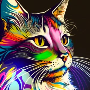Cat Pop Art Colored