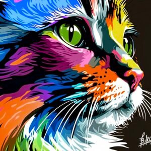 Cat Pop Art Colored Kitty