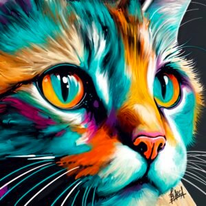 Cat Pop Art Feeling Blue