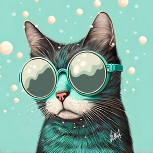 Pop Art Cat Snow Kitty
