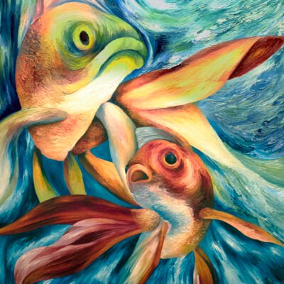 Pisces Fish Oil Painting Print