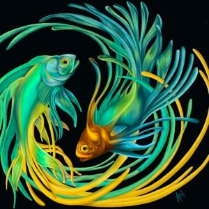 Fish Yin Yang Black