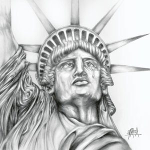 Statue of Liberty Crying Portrait