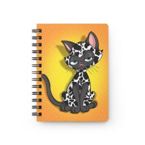Sassy Cat Art - Cow Moo Sassy Cat Meow Spiral Bound Journal | Cute Cat Design, Perfect Gift for Cat Lovers, Journaling, Note-taking, School Supplies, Diary