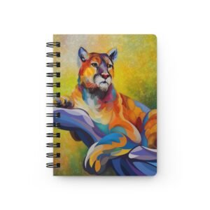 Animal Art Cat - Vibrant Animal Art Mountain Lion Journal | Spiral Bound Notebook for Nature Lovers, Writing, Sketching, Gifts, Eco-Friendly