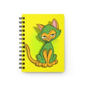 Sassy Cat Art - Colorful Sassy Banana Cat Spiral Journal, Cute Animal Notebook, Cat Lover Gift, Daily Planner, College Supplies, Unique Stationery