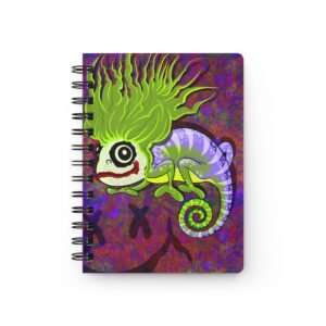 Chamo Pop Art - DC Comic Joker Colorful Spiral Bound Journal with Whimsical DC Joker Chameleon Design, Notebook for Art Lovers, Gift for Creatives, Sketchbook, Writing Journal