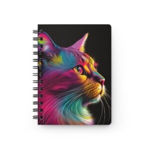 Animal Art Cat - Colorful Cat Spiral Bound Journal, Vibrant Cat Notebook, Art Journal for Cat Lovers, Gift for Pet Owners, Creative Writing Journal