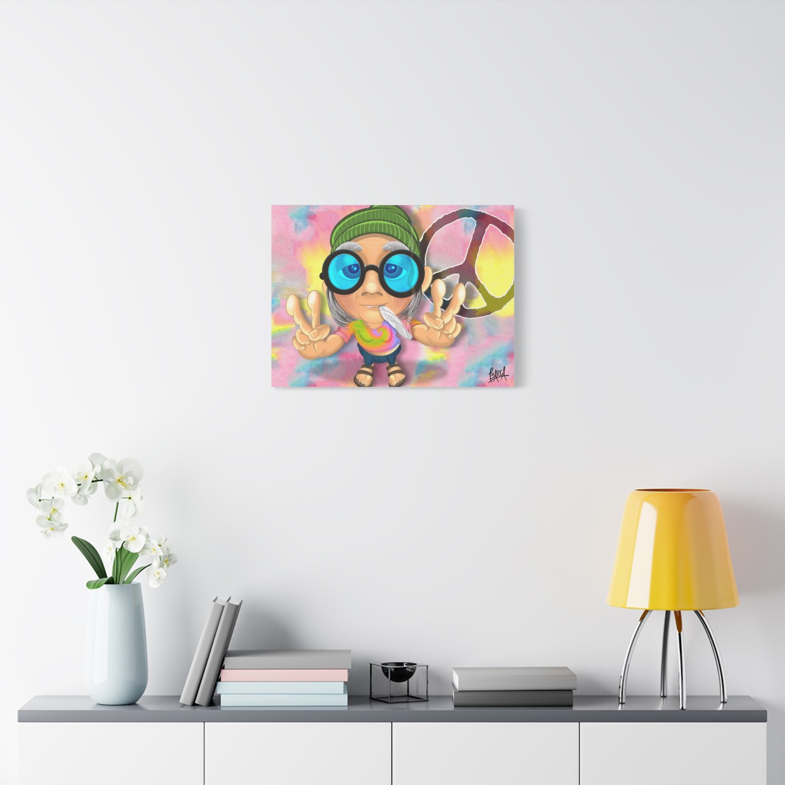 Other Art Portrait - Peace Vibes Canvas Art, Retro Wall Decor, Gift for Hippie Lovers, Boho Home Decor, Colorful Chill Room Art - Image 35