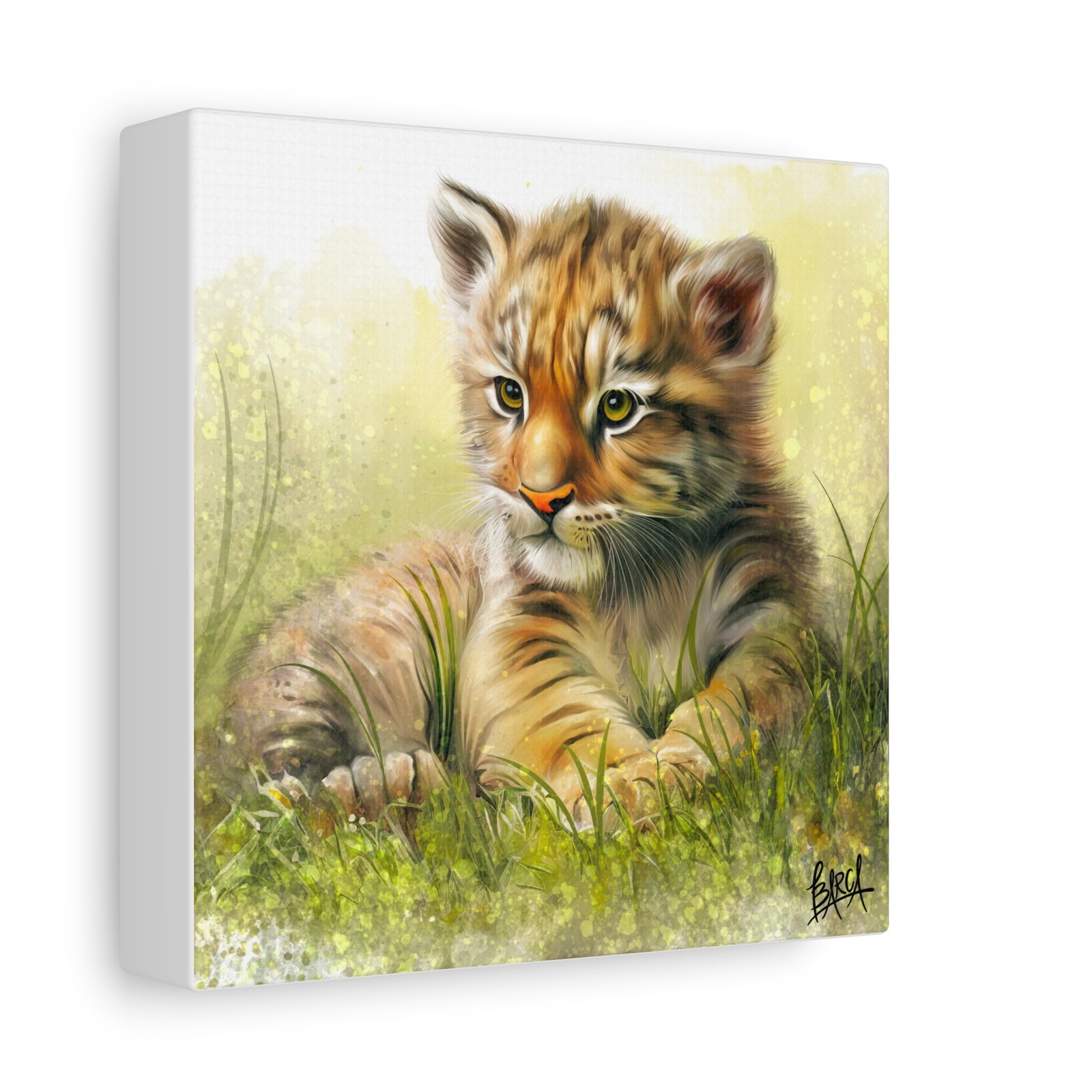 Animal Art Canvas - Tiger Cub Wall Art, Cute Animal Canvas Print for Nursery Decor, Baby Shower Gift, Wildlife Lover's Home Decor, Kid's Room Decoration - Image 2