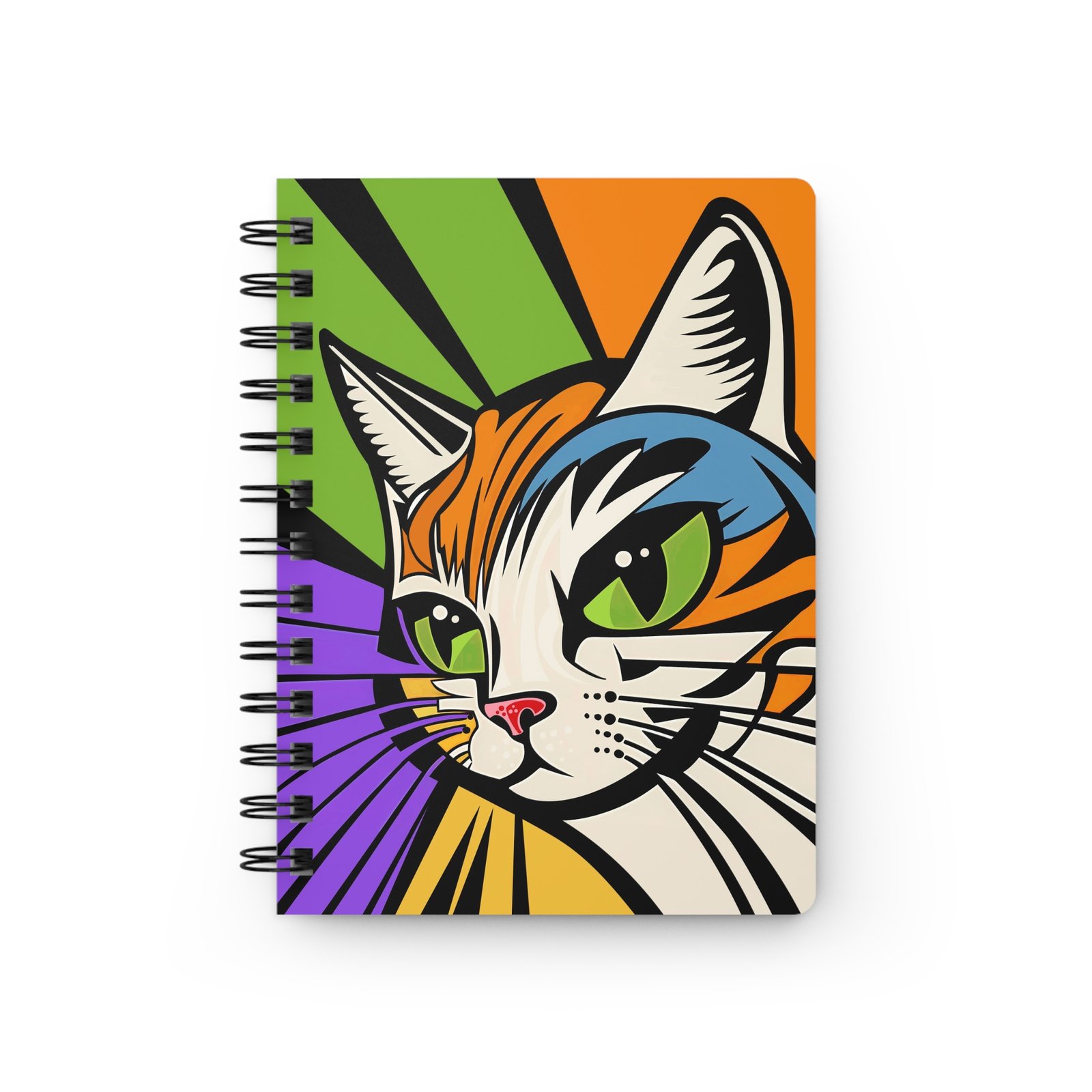 Animal Art Cat - Comic Cat Pop Art Cat Spiral Bound Journal