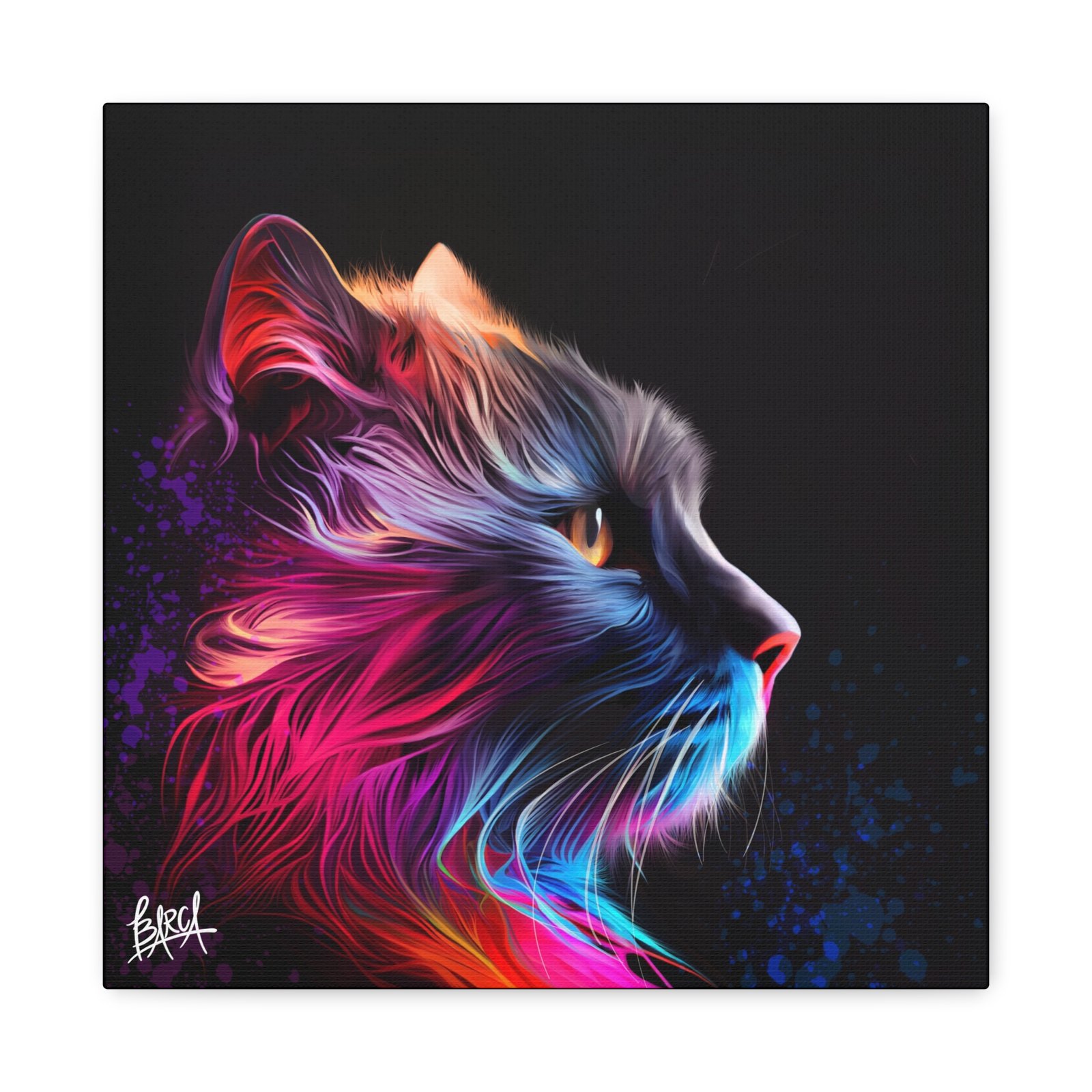 Animal Art Canvas - Vibrant Cat Wall Art Canvas, Colorful Pet Decor, Home Decoration, Gift for Cat Lovers, Feline Art Print, Animal Lover Gift - Image 13