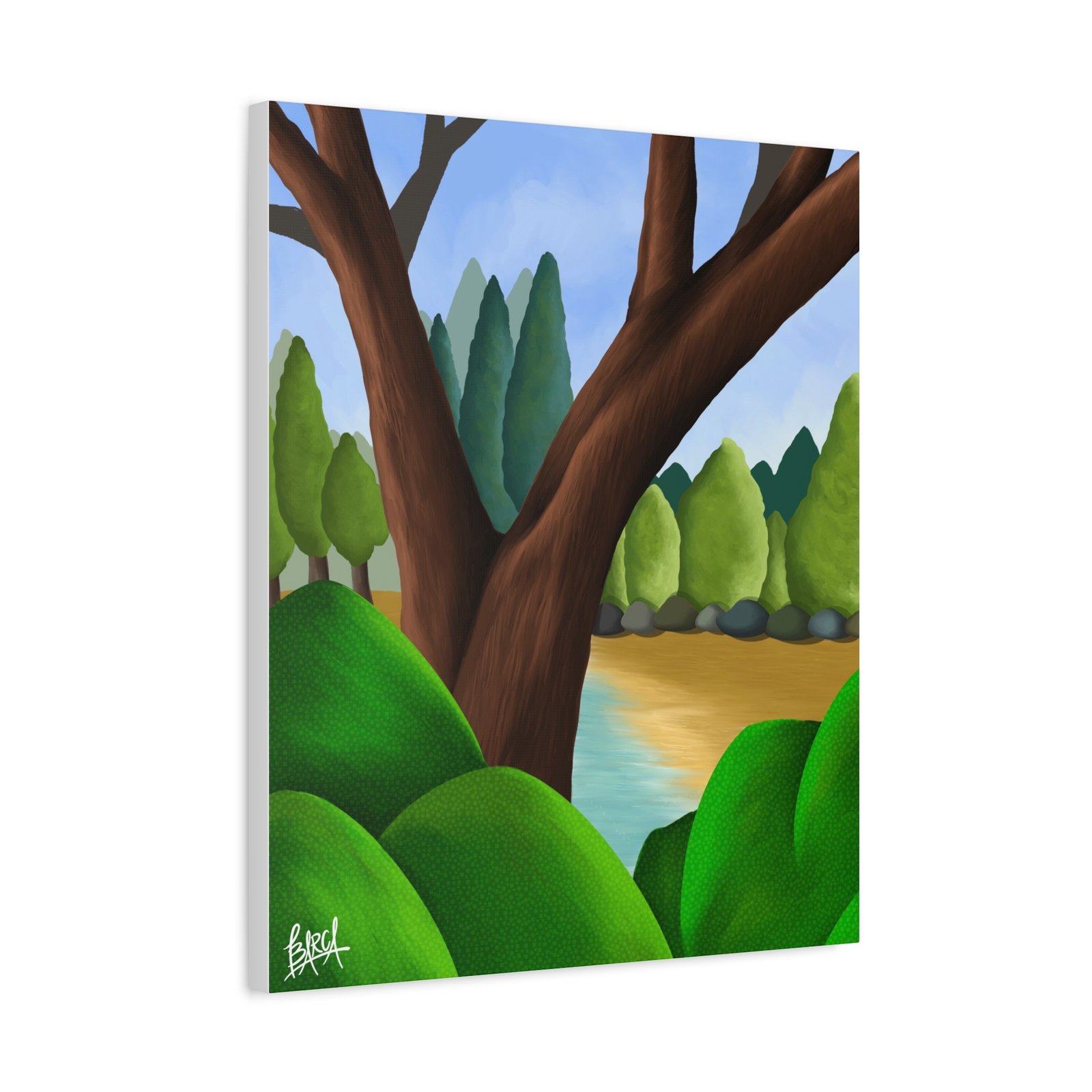 Other Art Portrait - Serene Nature Canvas Art Print, Stretched Wall Art, Green Landscape Decor, Earthy Home Decoration, Tranquil Nature Artwork - Image 26